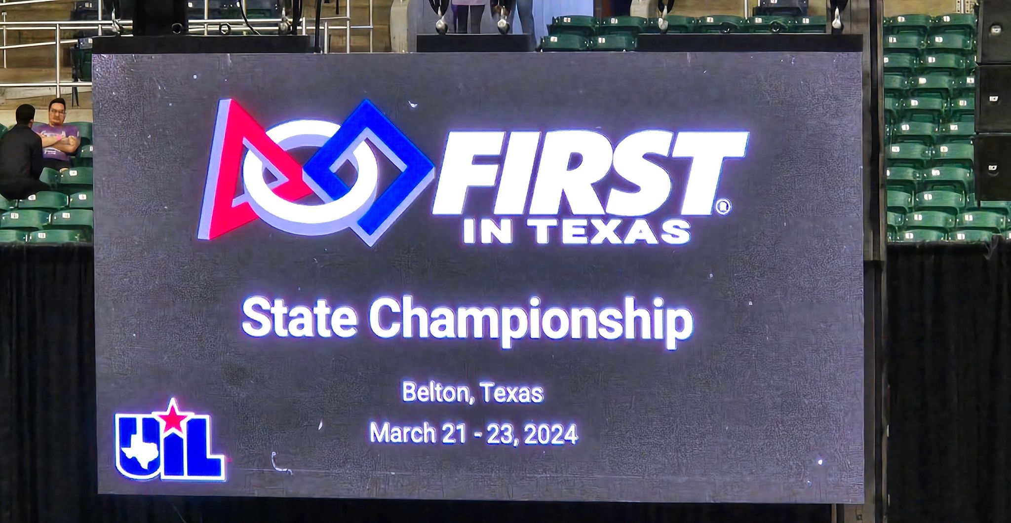 State Championship in Belton Texas displayed on a screen